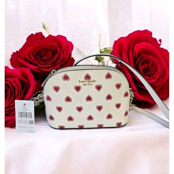 New RARE Kate Spade New York HEARTS Valentines Day Love Crossbody Leather Purse